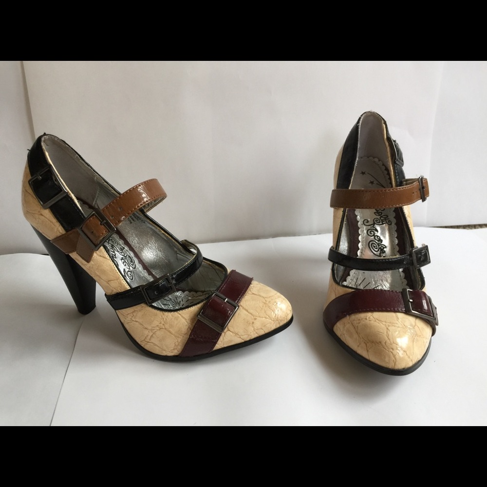 Naughty Monkey strapped heels 7.5 VGUC
